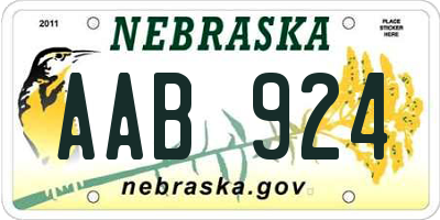 NE license plate AAB924