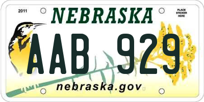 NE license plate AAB929