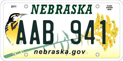 NE license plate AAB941