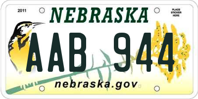 NE license plate AAB944