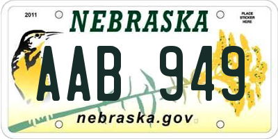 NE license plate AAB949