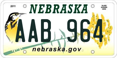 NE license plate AAB964