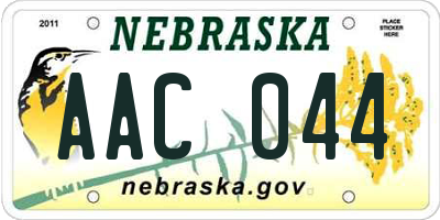 NE license plate AAC044