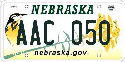 NE license plate AAC050