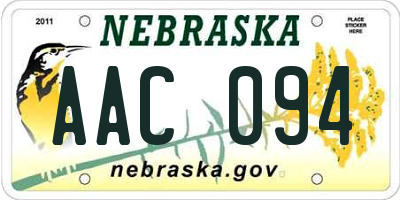 NE license plate AAC094