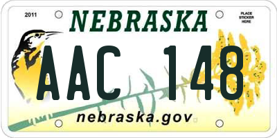 NE license plate AAC148