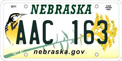 NE license plate AAC163