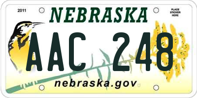 NE license plate AAC248