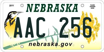 NE license plate AAC256