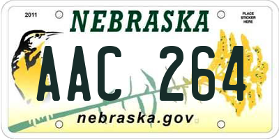 NE license plate AAC264