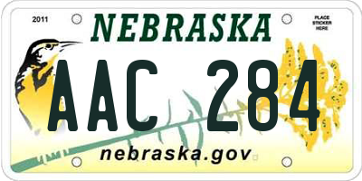 NE license plate AAC284