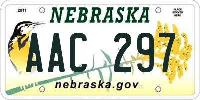 NE license plate AAC297