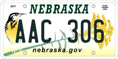 NE license plate AAC306