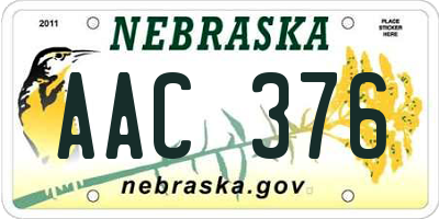 NE license plate AAC376