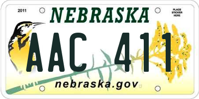 NE license plate AAC411