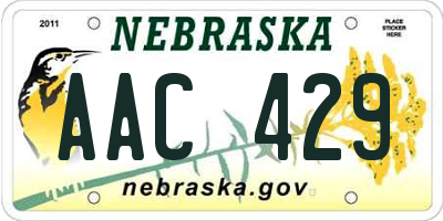 NE license plate AAC429