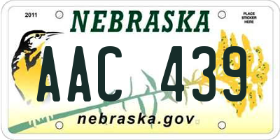 NE license plate AAC439