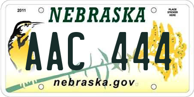 NE license plate AAC444