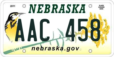 NE license plate AAC458