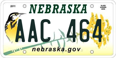 NE license plate AAC464