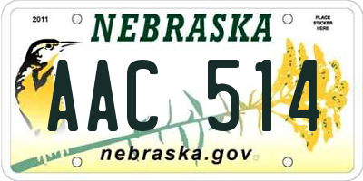 NE license plate AAC514