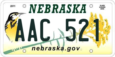 NE license plate AAC521