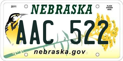 NE license plate AAC522