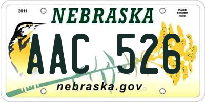 NE license plate AAC526