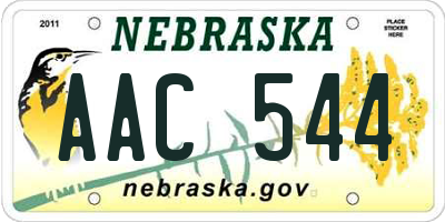 NE license plate AAC544