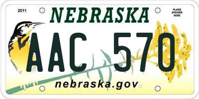 NE license plate AAC570