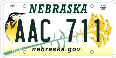 NE license plate AAC711