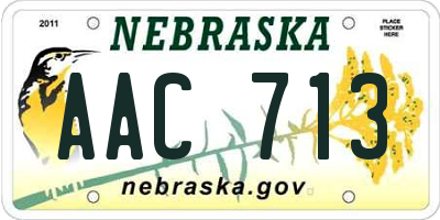 NE license plate AAC713