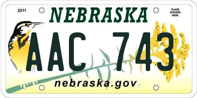 NE license plate AAC743