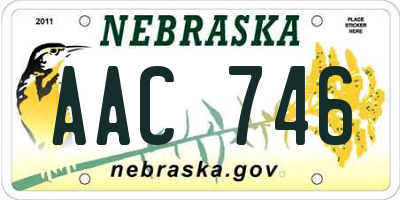 NE license plate AAC746