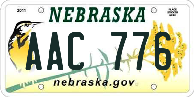 NE license plate AAC776