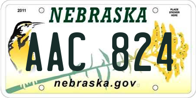 NE license plate AAC824