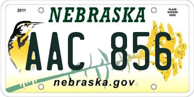 NE license plate AAC856