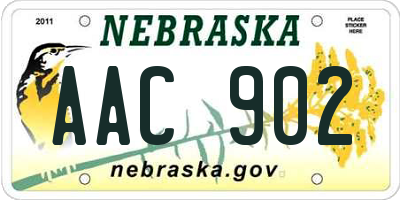 NE license plate AAC902