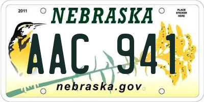 NE license plate AAC941