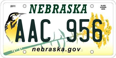 NE license plate AAC956