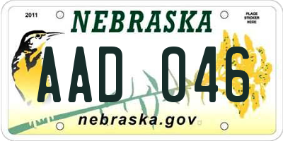 NE license plate AAD046