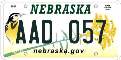 NE license plate AAD057