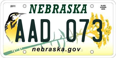 NE license plate AAD073