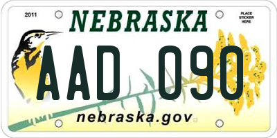 NE license plate AAD090