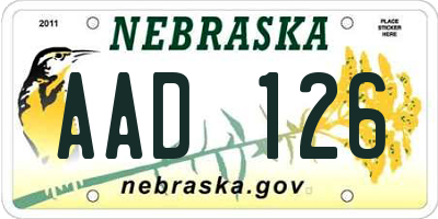 NE license plate AAD126