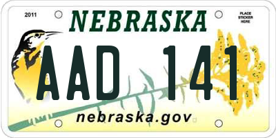 NE license plate AAD141