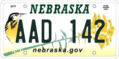 NE license plate AAD142