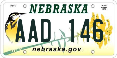 NE license plate AAD146