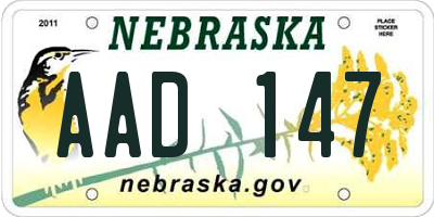 NE license plate AAD147