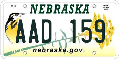 NE license plate AAD159